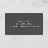 Carte de visite professionnelle moderne d'architec (Dos)
