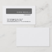 Carte de visite professionnelle moderne grise et b (Devant / Derrière)