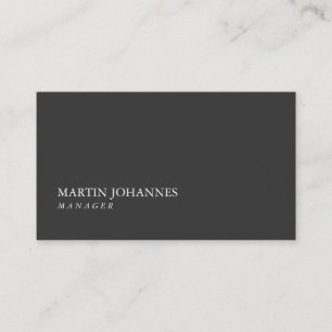 Carte de Visite Professionnelle Moderne Grise Simp