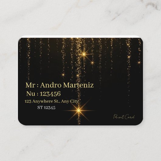 Carte de visite professionnelle moderne luxe noir (Devant)