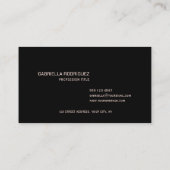 Carte de Visite Professionnelle Moderne Minimalist (Dos)