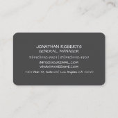 Carte de visite professionnelle moderne minimalist (Dos)