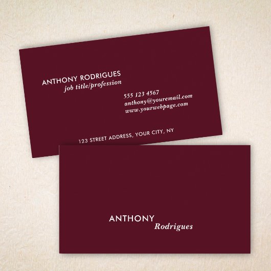 Carte de Visite Professionnelle Moderne Minimalist