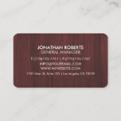 Carte de Visite Professionnelle Moderne Minimalist (Dos)