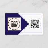Carte de visite professionnelle moderne Navy QR Co (Dos)