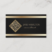 Carte de visite professionnelle moderne or code QR (Devant)