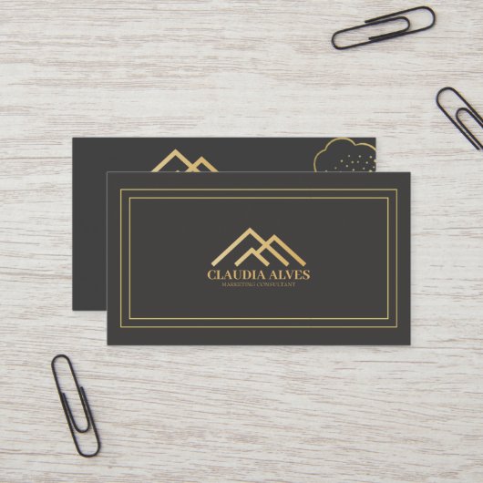 Carte de visite professionnelle moderne | OR NOIR (Devant/Arrière en situation)