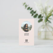 Carte de visite professionnelle moderne rose blush (Debout devant)