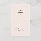 Carte de visite professionnelle moderne rose blush (Dos)