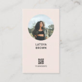 Carte de visite professionnelle moderne rose blush (Devant)