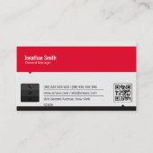Carte de visite professionnelle moderne rouge et n (Dos)
