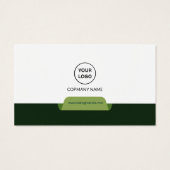 Carte de visite professionnelle moderne verte et b (Dos)