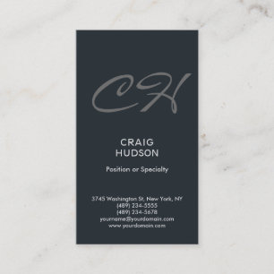 Carte de visite professionnelle monochrome bleu gr