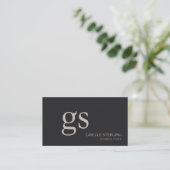 Carte de visite professionnelle Monogram Black (Debout devant)