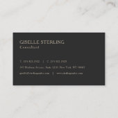 Carte de visite professionnelle Monogram Black (Dos)