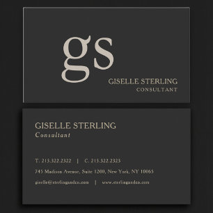 Carte de visite professionnelle Monogram Black