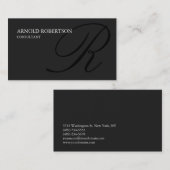 Carte de visite professionnelle Monogram Gray Blac (Devant / Derrière)