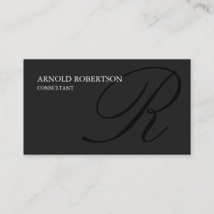 Carte de visite professionnelle Monogram Gray Blac