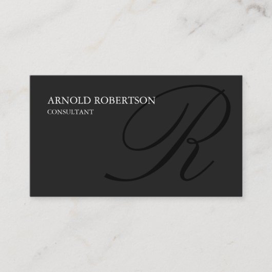 Carte de visite professionnelle Monogram Gray Blac (Devant)