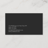 Carte de visite professionnelle Monogram Gray Blac (Dos)