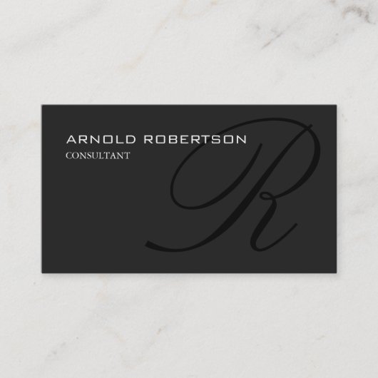 Carte de visite professionnelle Monogram Gray Blac (Devant)