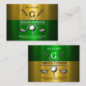 Carte de visite professionnelle monogramme de golf (Devant / Derrière)