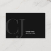 Carte de visite professionnelle Monogramme Noir (Dos)