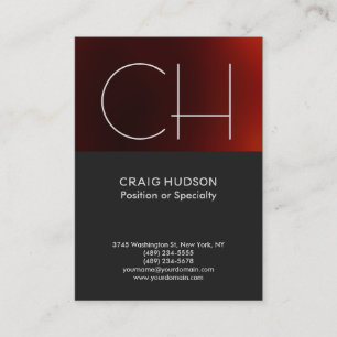 Carte de visite professionnelle Monogramme Rouge G