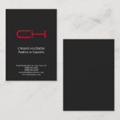 Carte de visite professionnelle Monogramme Rouge G (Devant / Derrière)