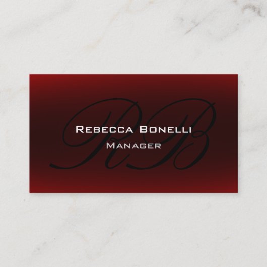 Carte de visite professionnelle Monogramme Script (Devant)