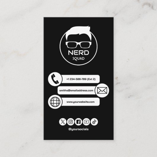 Carte de visite professionnelle nerd de technicien (Devant)