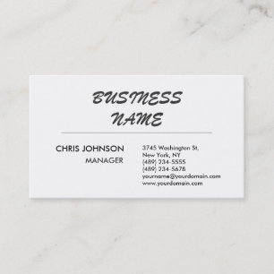 Carte de visite professionnelle noir blanc écritur