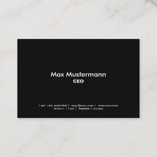 Carte de visite professionnelle noire
