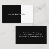 Carte de visite professionnelle noire (Devant / Derrière)