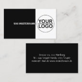Carte de visite professionnelle noire avec LOGO (Devant / Derrière)