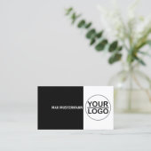 Carte de visite professionnelle noire avec LOGO (Debout devant)