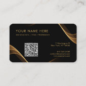 Carte de visite professionnelle noire et or (Dos)