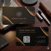 Carte de visite professionnelle noire et or