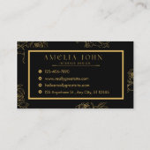 Carte de visite professionnelle noire et or modern (Dos)