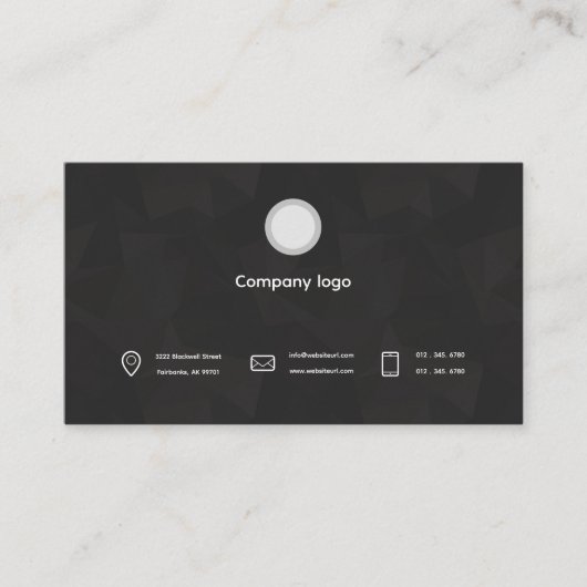 Carte de visite professionnelle noire géométrique (Devant)