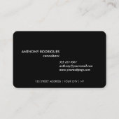 Carte de visite professionnelle noire minimaliste  (Dos)