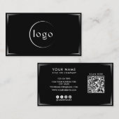 Carte de visite professionnelle noire moderne & Co (Devant / Derrière)