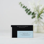Carte de visite professionnelle noire Premium (Debout devant)
