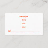 Carte de visite professionnelle orange (Dos)