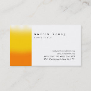 Carte de visite professionnelle Orange Jaune Blanc