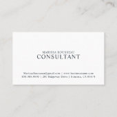 Carte de visite professionnelle photo de consultan (Dos)