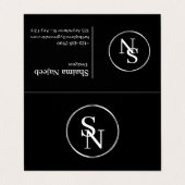 Carte de visite professionnelle pliée monogramme n (Extérieur déplié)