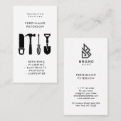 Carte de visite professionnelle pour charpentier, (Devant / Derrière)