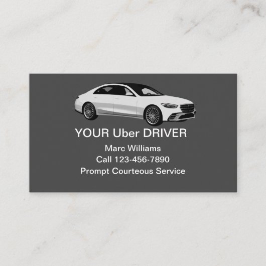 Carte de visite professionnelle pour chauffeur Ube (Devant)