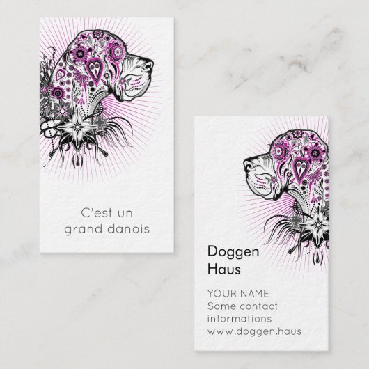 Carte de visite professionnelle pour Danois (Devant / Derrière)